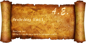 Andrásy Emil névjegykártya